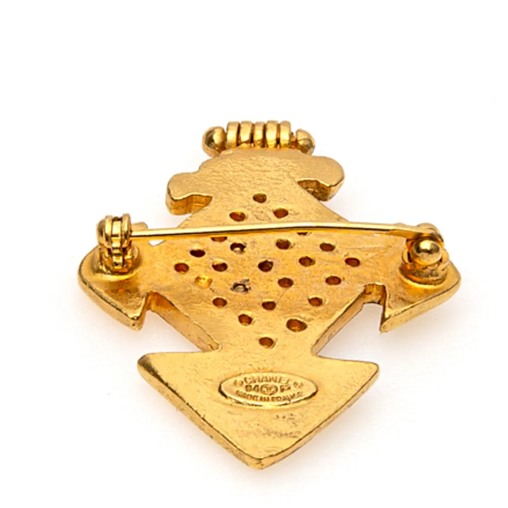 Chanel Gold CC Cross Brooch Pin 1994 Vintage