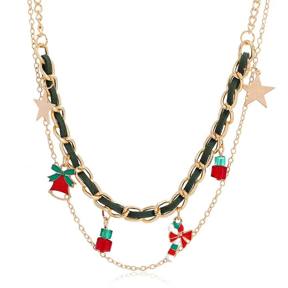 Christmas Necklace Christmas Elements Pendant Necklace Christmas Gift for Her