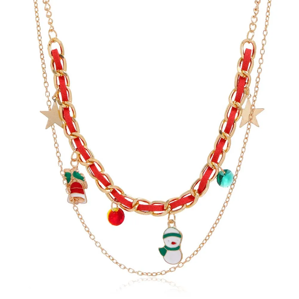 Christmas Necklace Christmas Elements Pendant Necklace Christmas Gift for Her