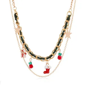 Christmas Necklace Christmas Elements Pendant Necklace Christmas Gift for Her