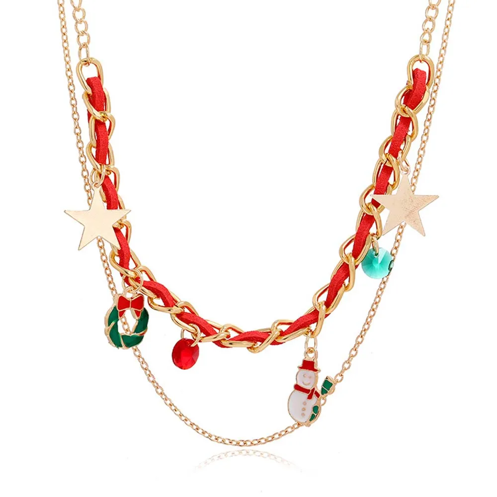 Christmas Necklace Christmas Elements Pendant Necklace Christmas Gift for Her