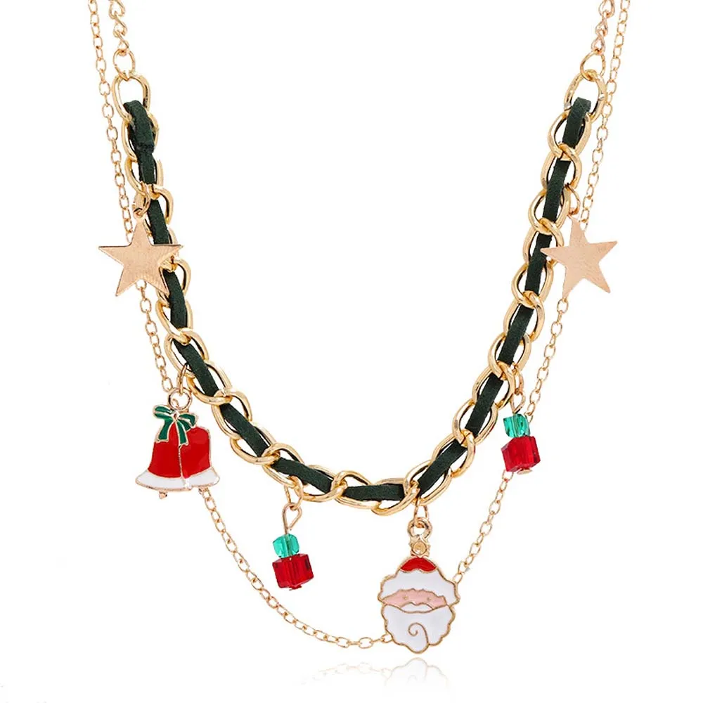 Christmas Necklace Christmas Elements Pendant Necklace Christmas Gift for Her