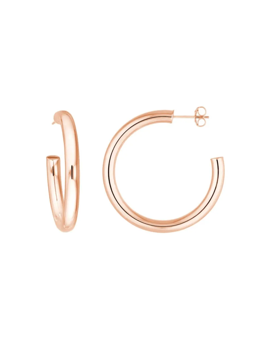 Chunky Hoop Earrings 14K