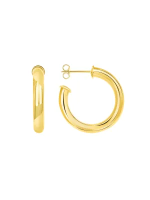 Chunky Hoop Earrings 14K