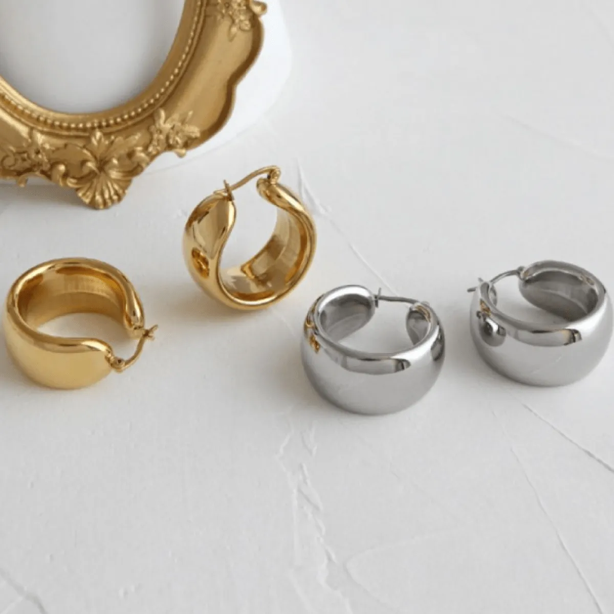 Chunky Madison Gold Hoop Earrings