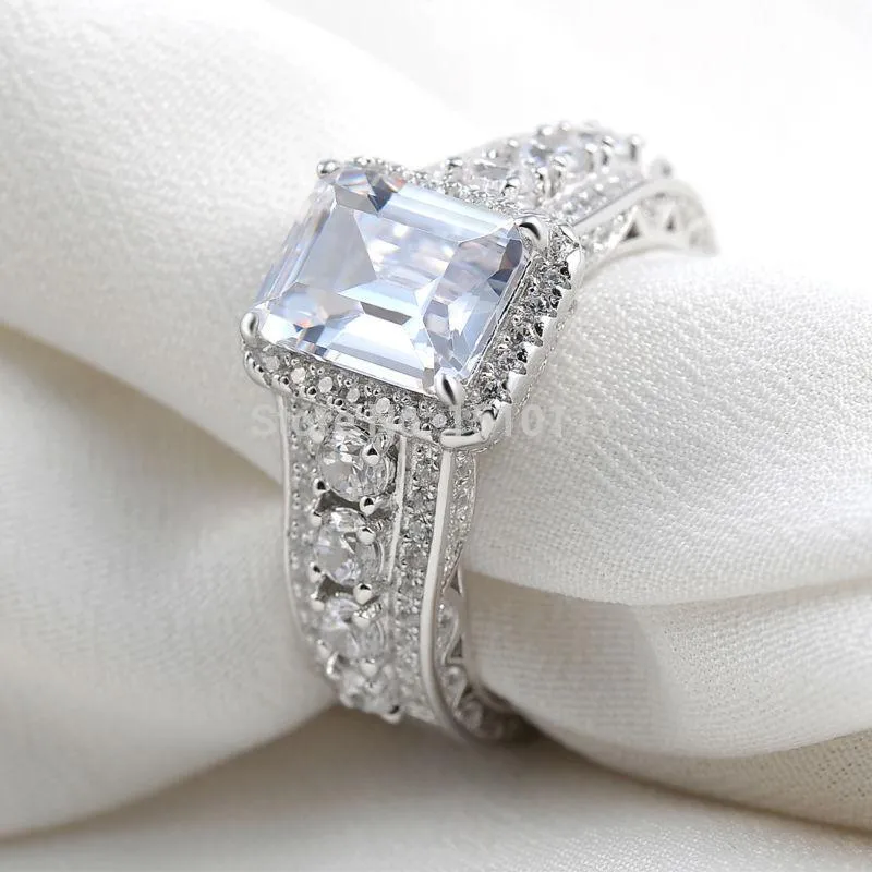 Classic Rhodium Plated Wedding Ring For Women