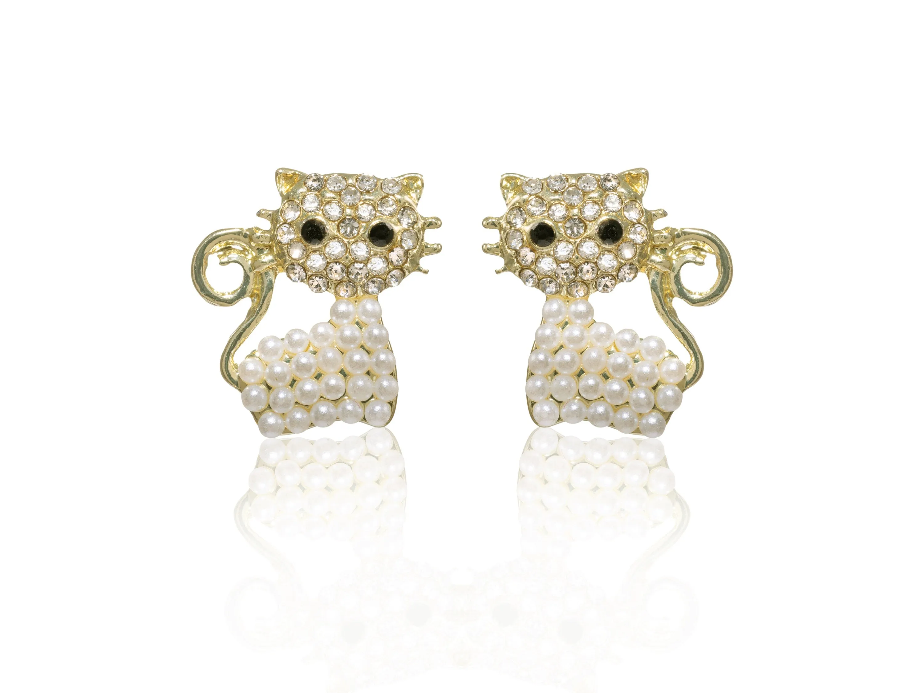 Cute Cat studs gold