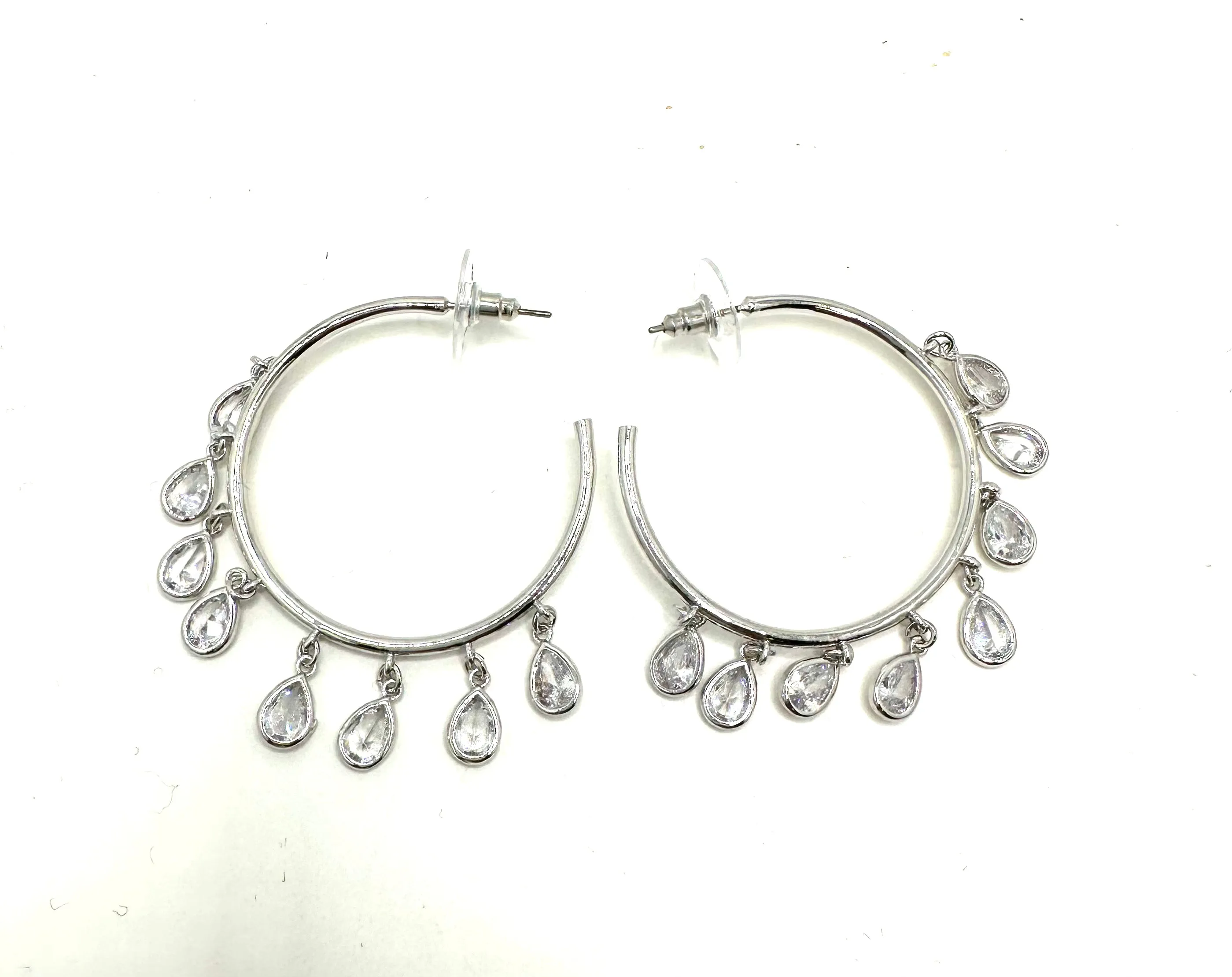 CZ Teardrop Hoops