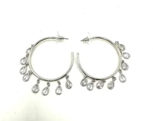 CZ Teardrop Hoops