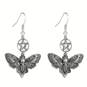 Death Moth Pentagram Earrings