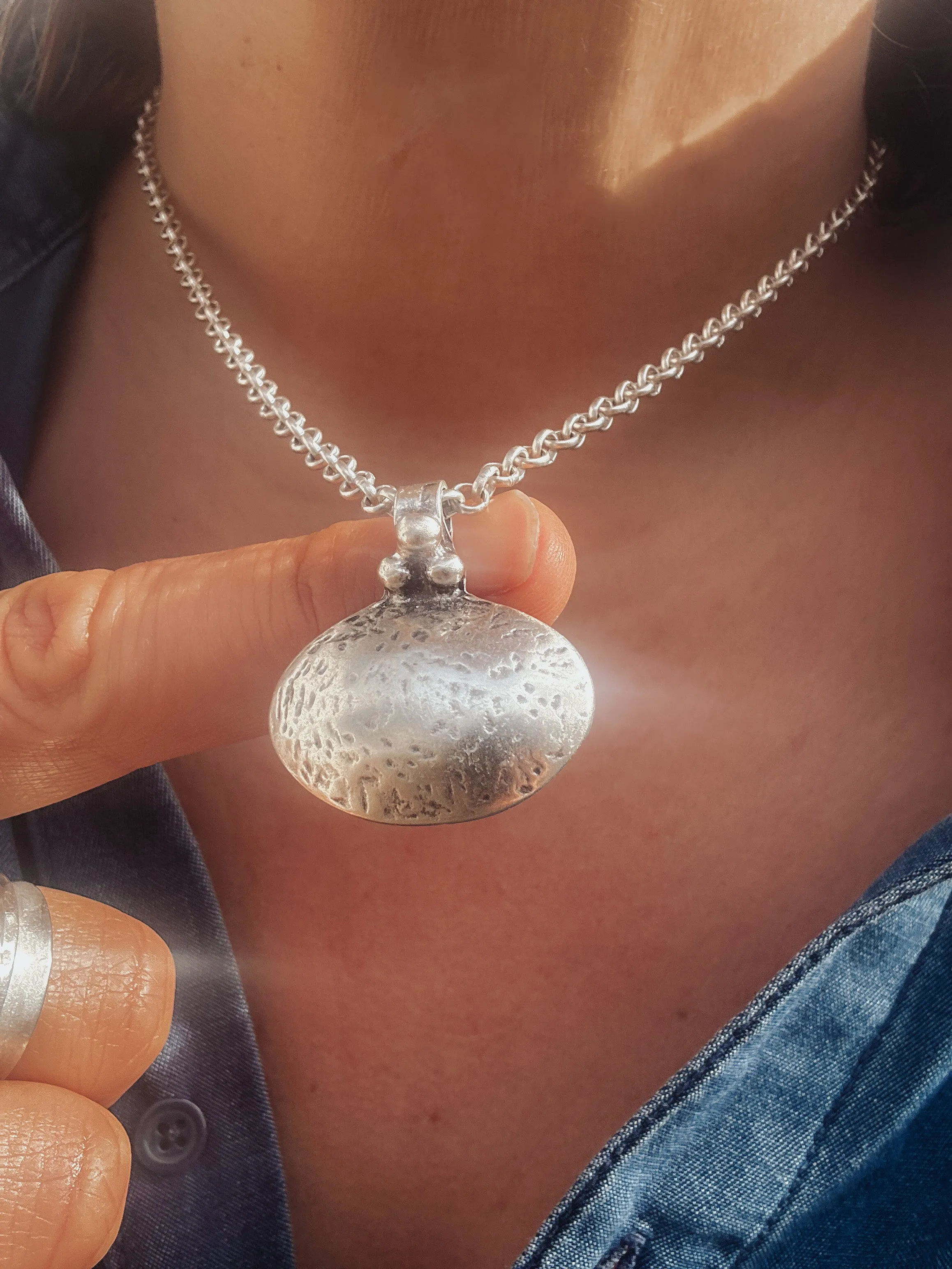 Domed Amulet Pendant Necklace