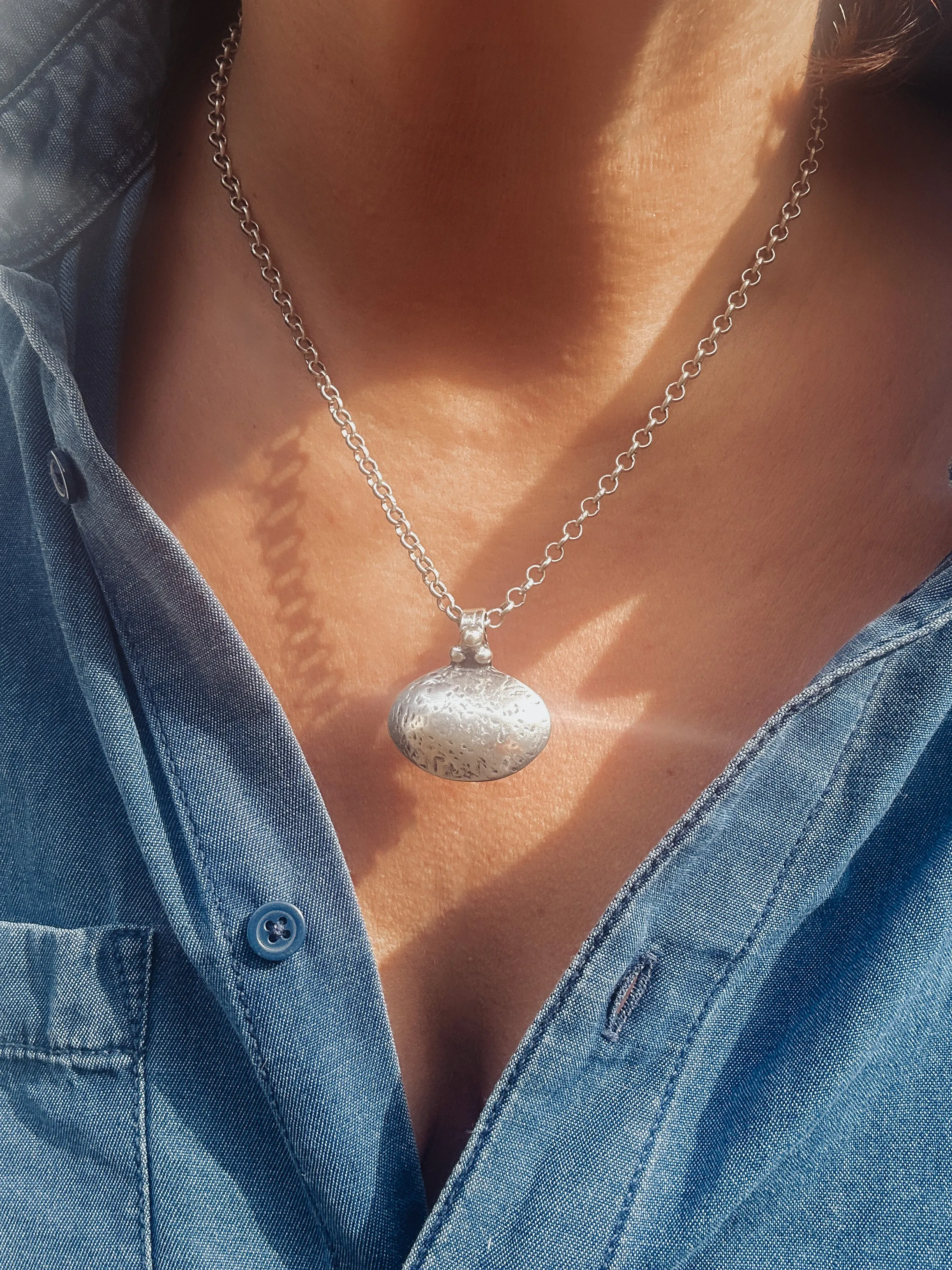Domed Amulet Pendant Necklace