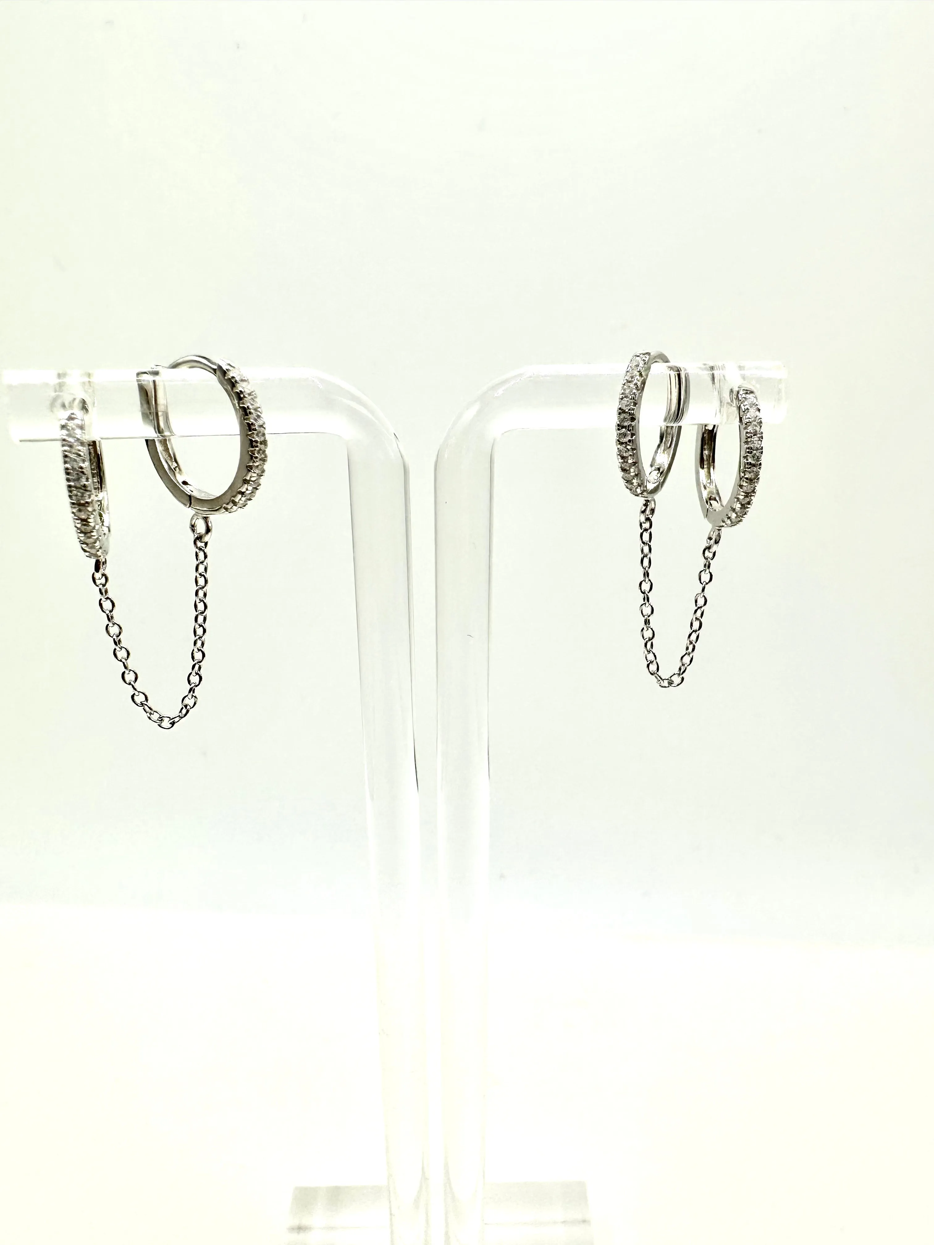 Double Hoop Chain Earrings
