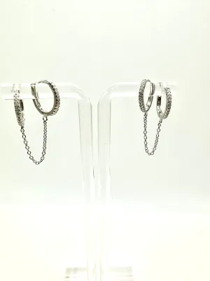 Double Hoop Chain Earrings