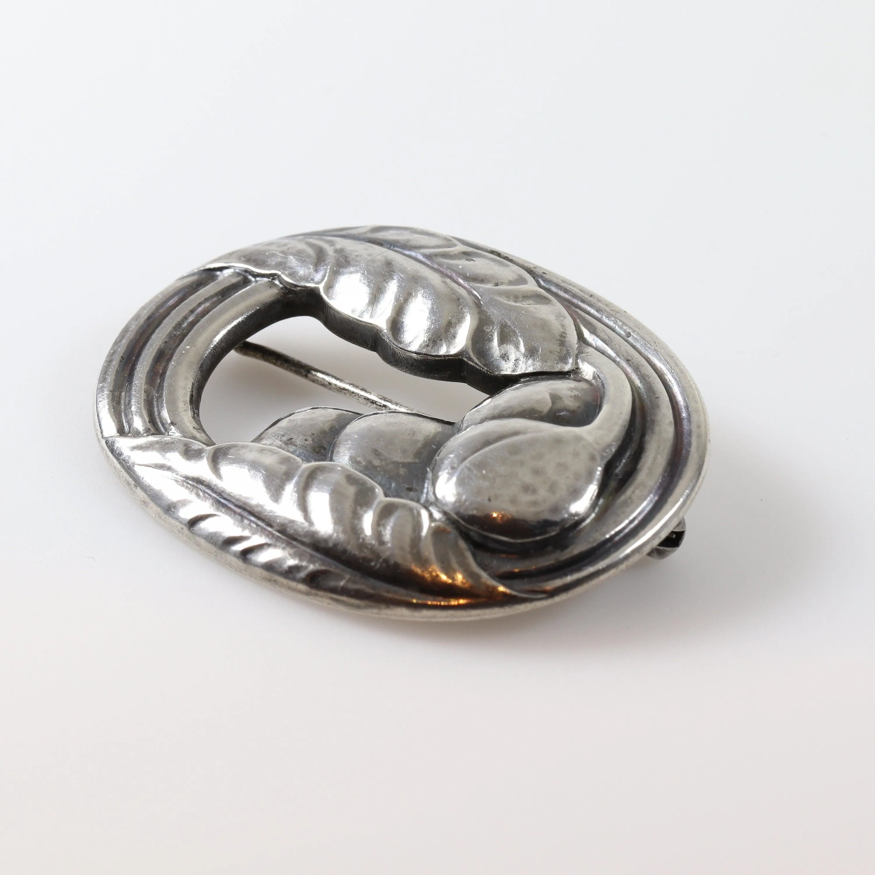 Early Georg Jensen Jewelry | Foliate Berry Art Nouveau Silver Vintage Brooch 18