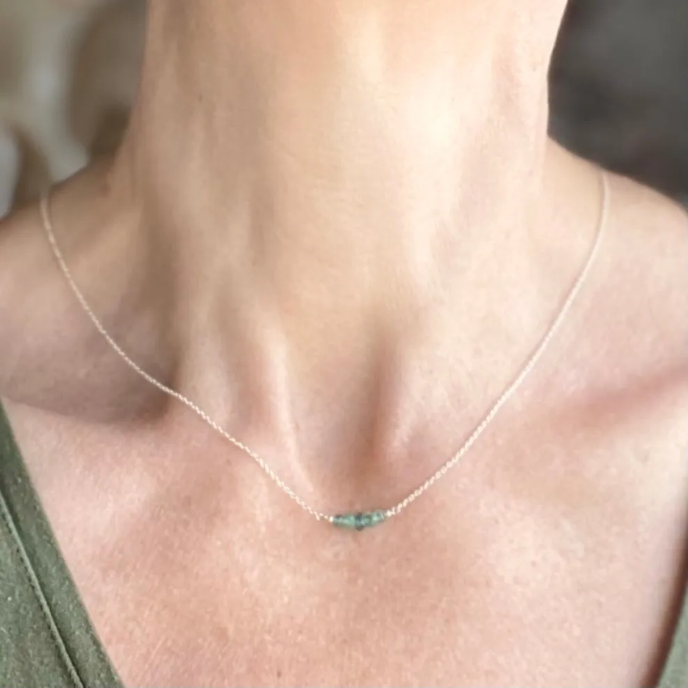 Emerald Gemstone Bead Necklace