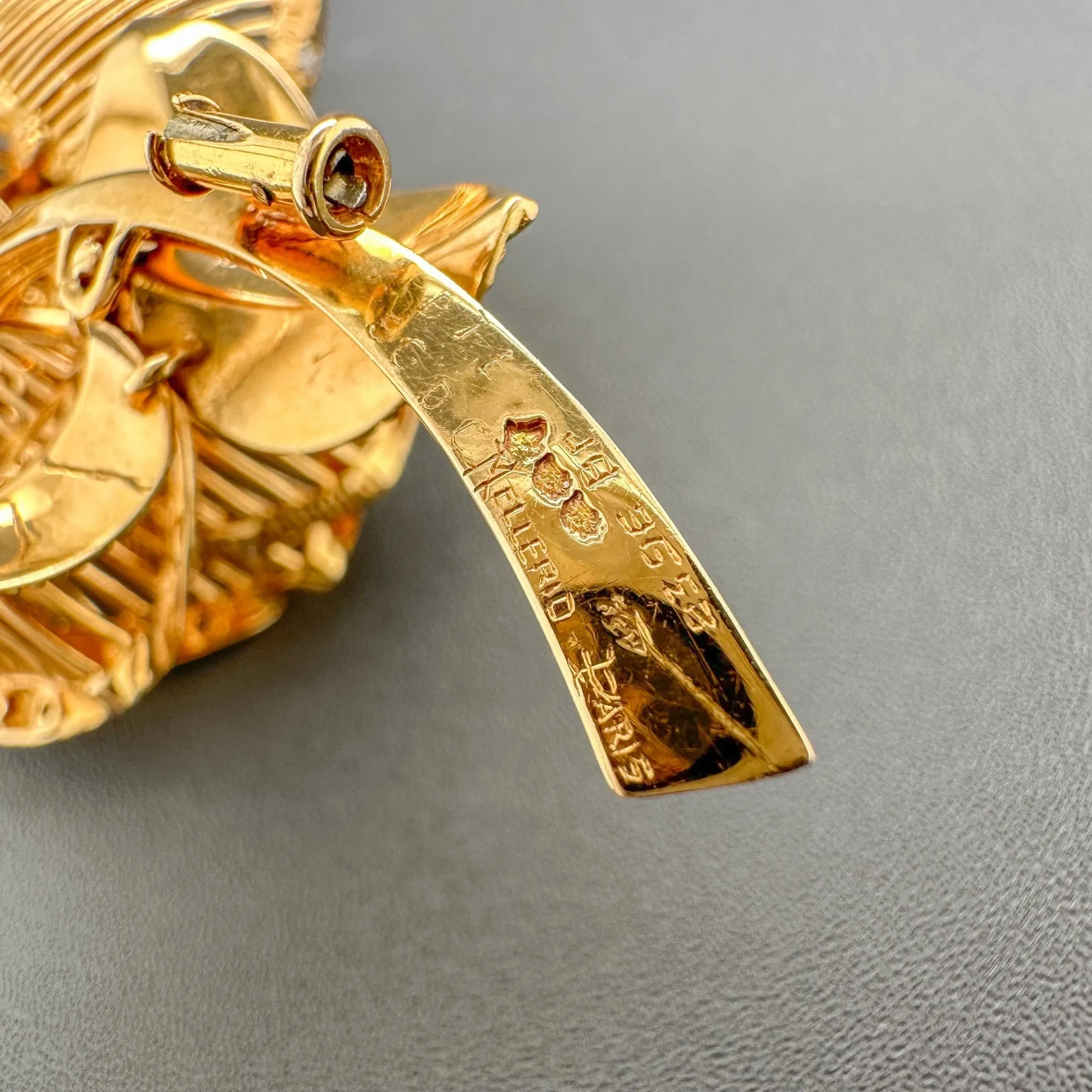 Estate Mellerio Edwardian 18K Y Gold 1.58cttw Diamond Rose Brooch