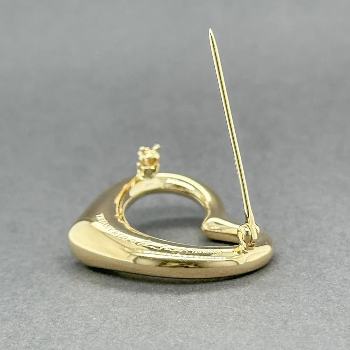 Estate Tifffany & Co. Peretti 18K Y Gold Open Heart Pin