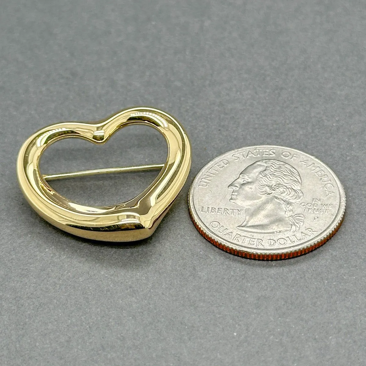 Estate Tifffany & Co. Peretti 18K Y Gold Open Heart Pin