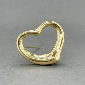 Estate Tifffany & Co. Peretti 18K Y Gold Open Heart Pin