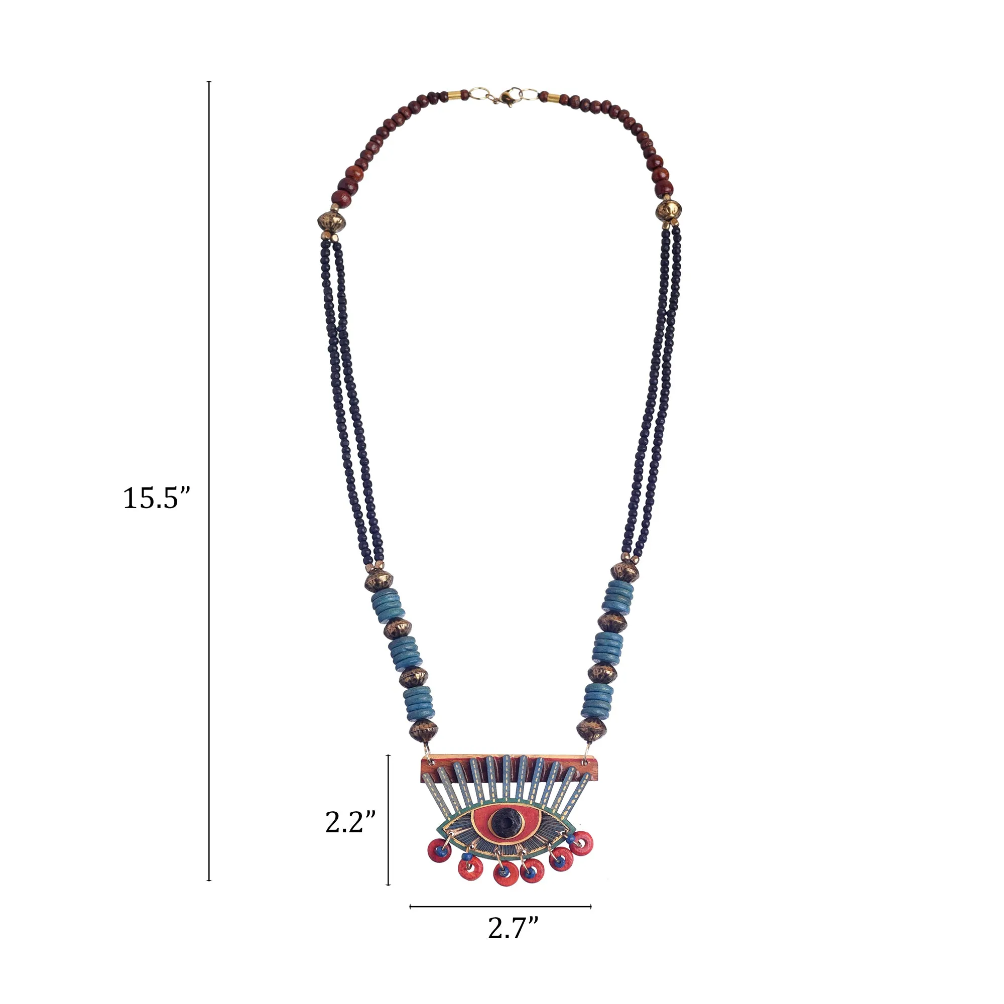 Evil Eye-II' Handcrafted Tribal Dokra Necklace