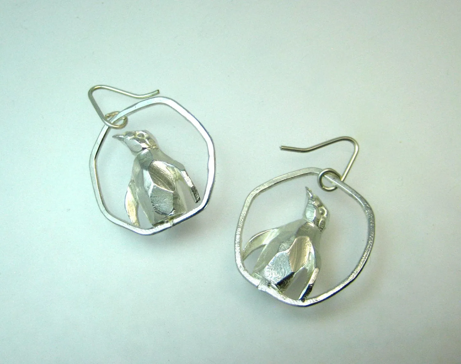 Fearless! Penguin Geometric Hoop Earring