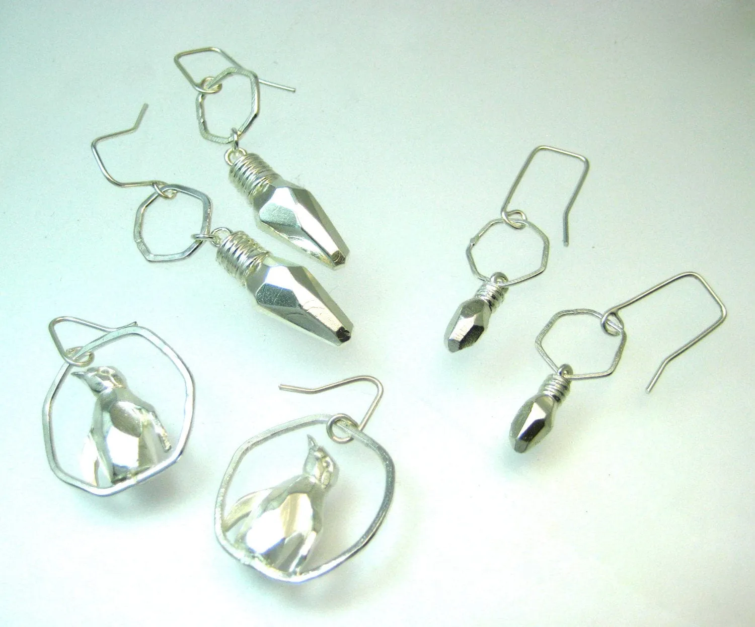 Fearless! Penguin Geometric Hoop Earring