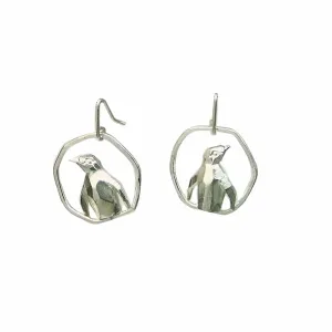 Fearless! Penguin Geometric Hoop Earring