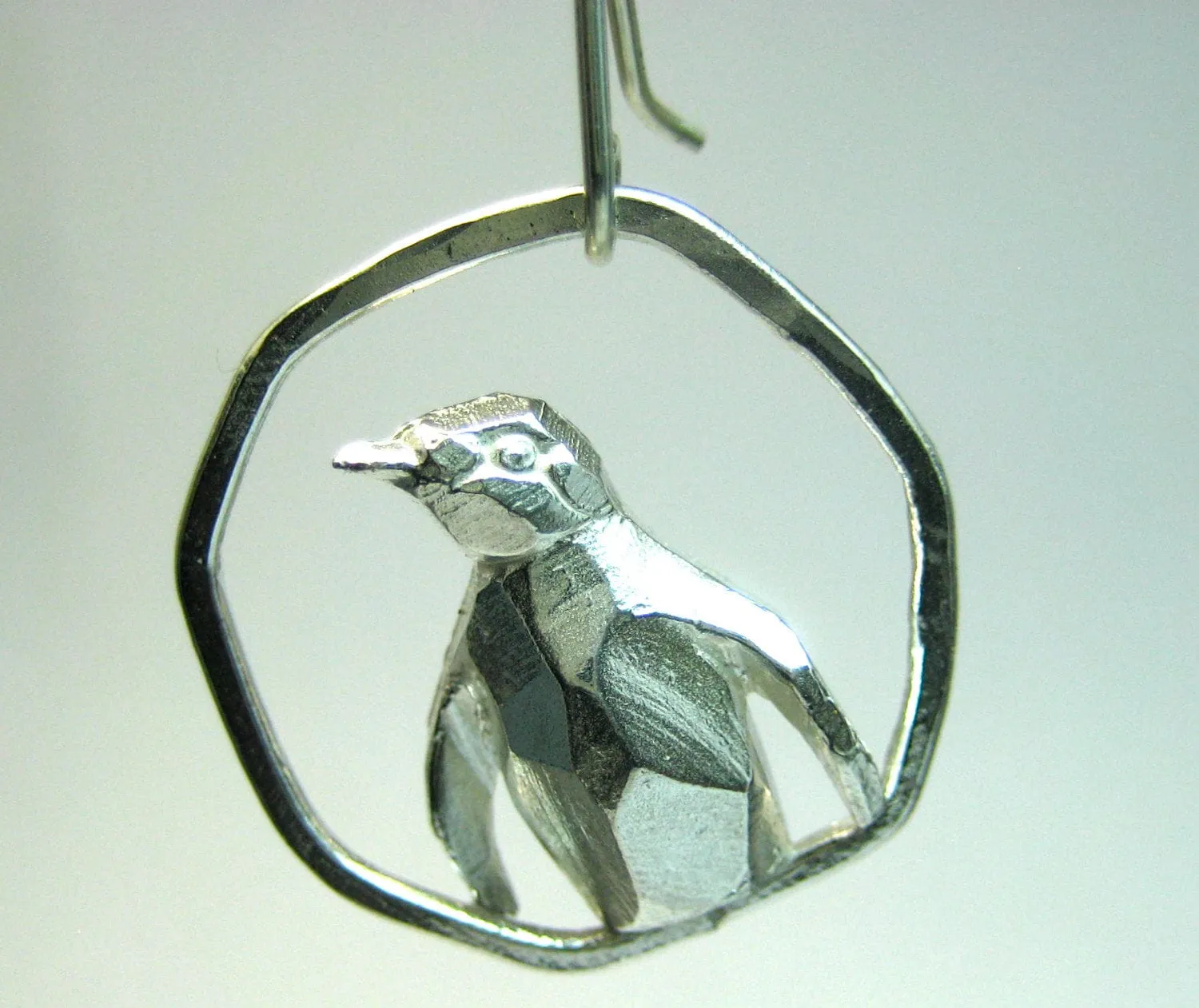 Fearless! Penguin Geometric Hoop Earring
