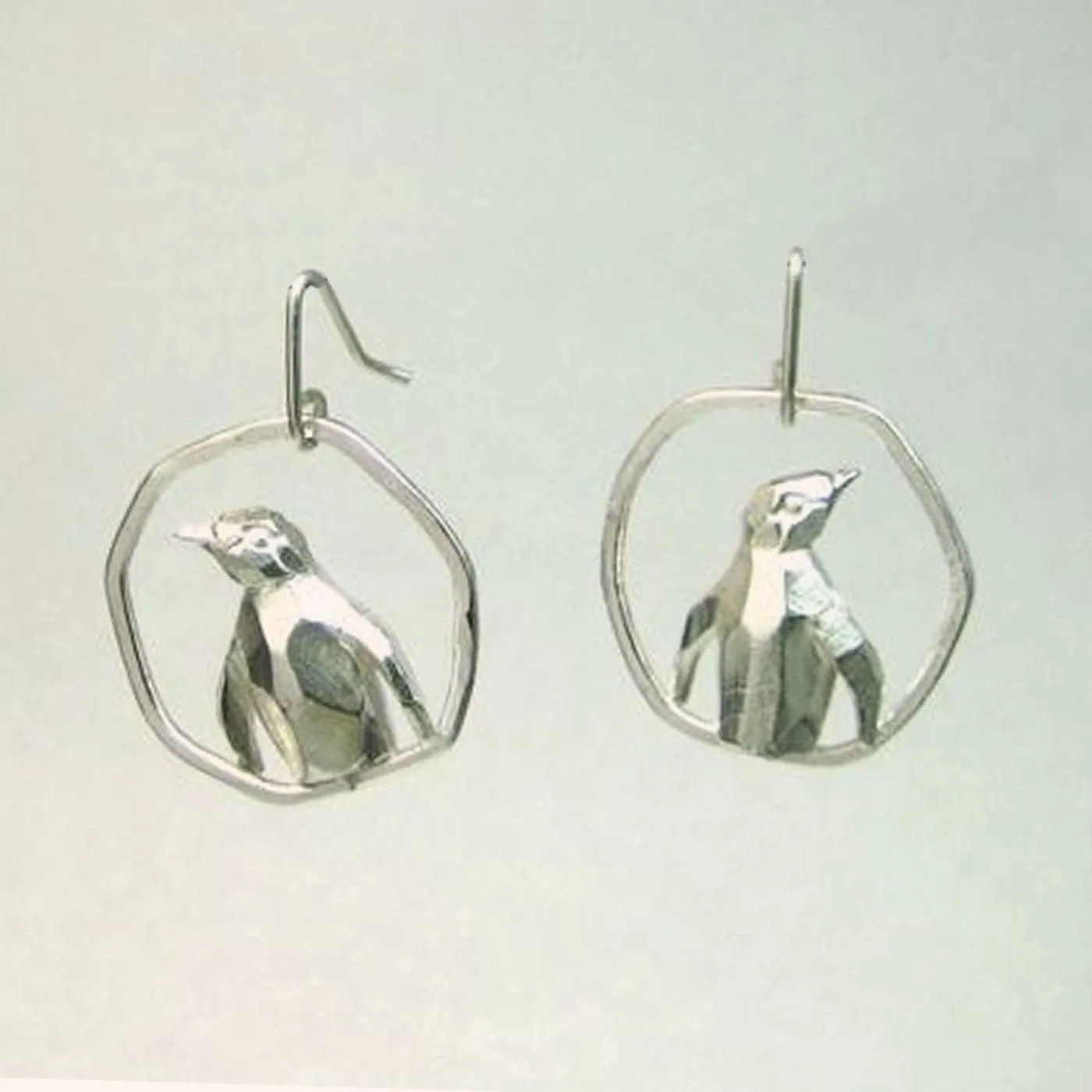 Fearless! Penguin Geometric Hoop Earring
