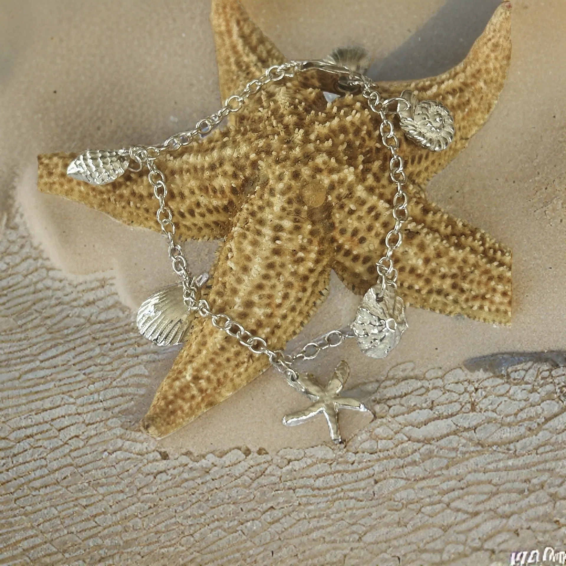 Fine Silver Ocean Charm Bracelet