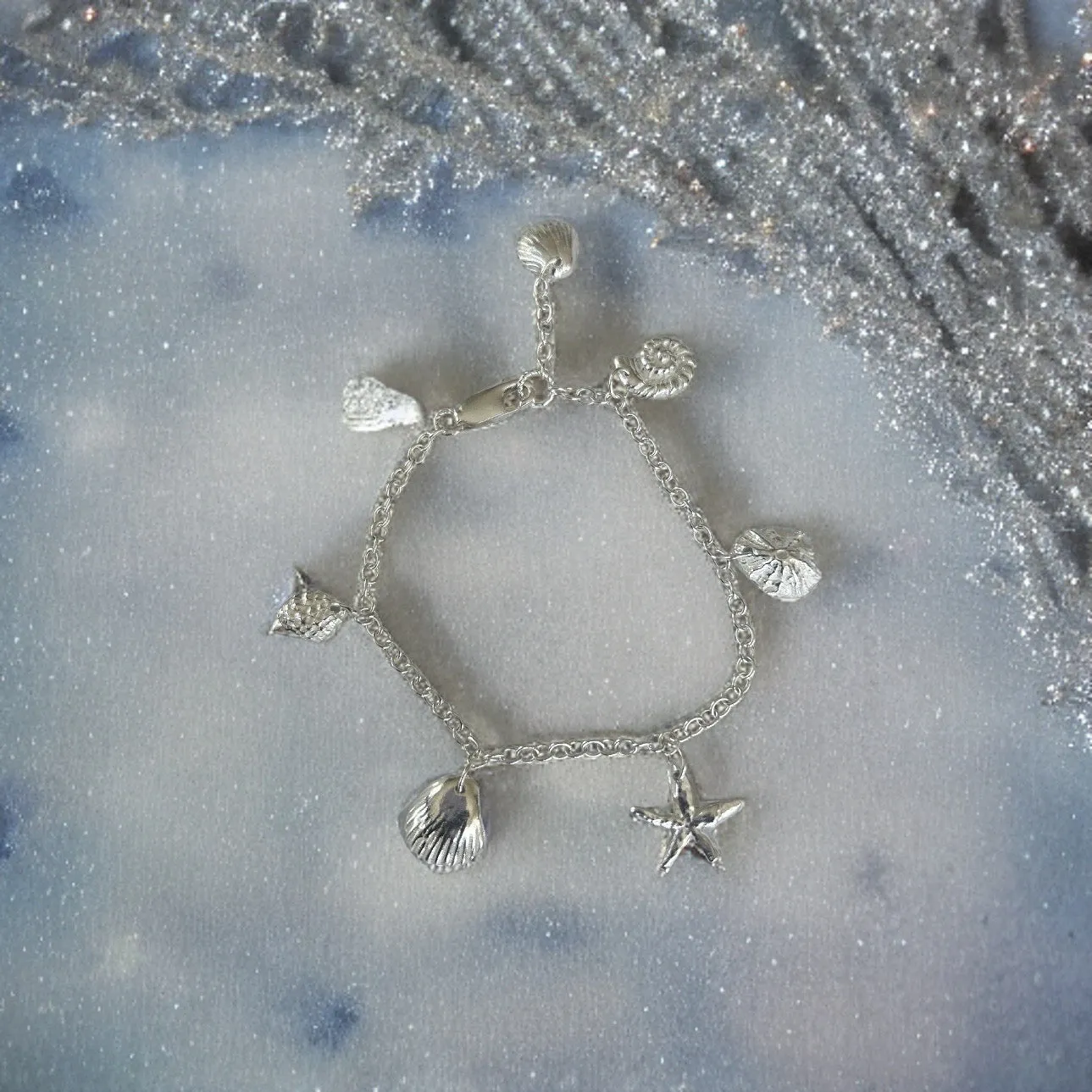 Fine Silver Ocean Charm Bracelet