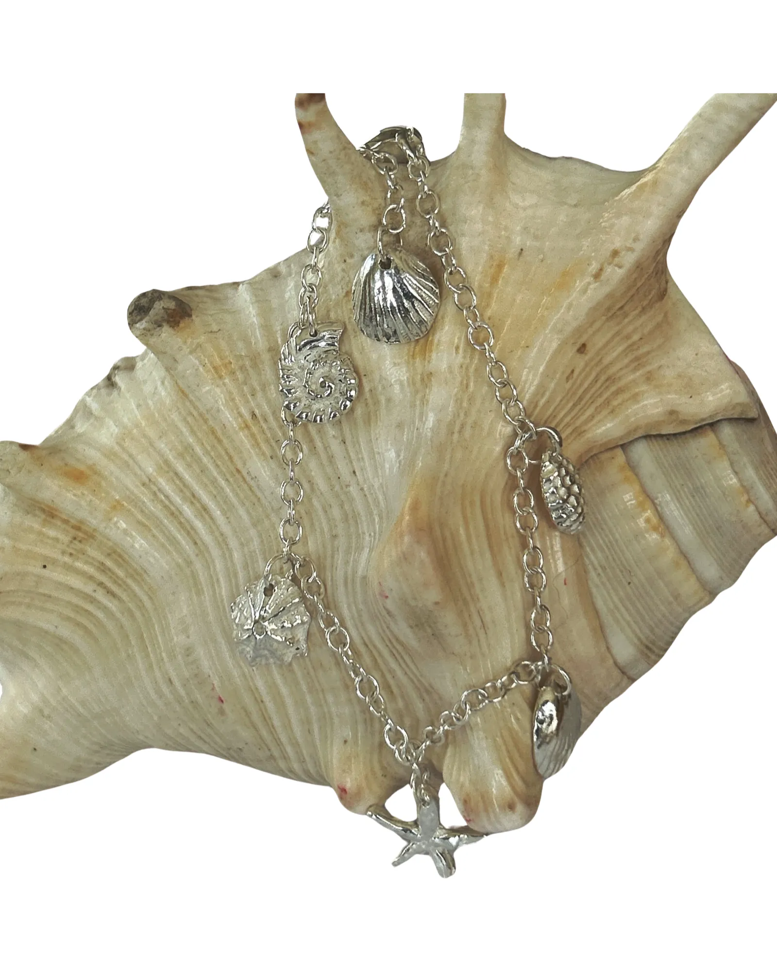 Fine Silver Ocean Charm Bracelet