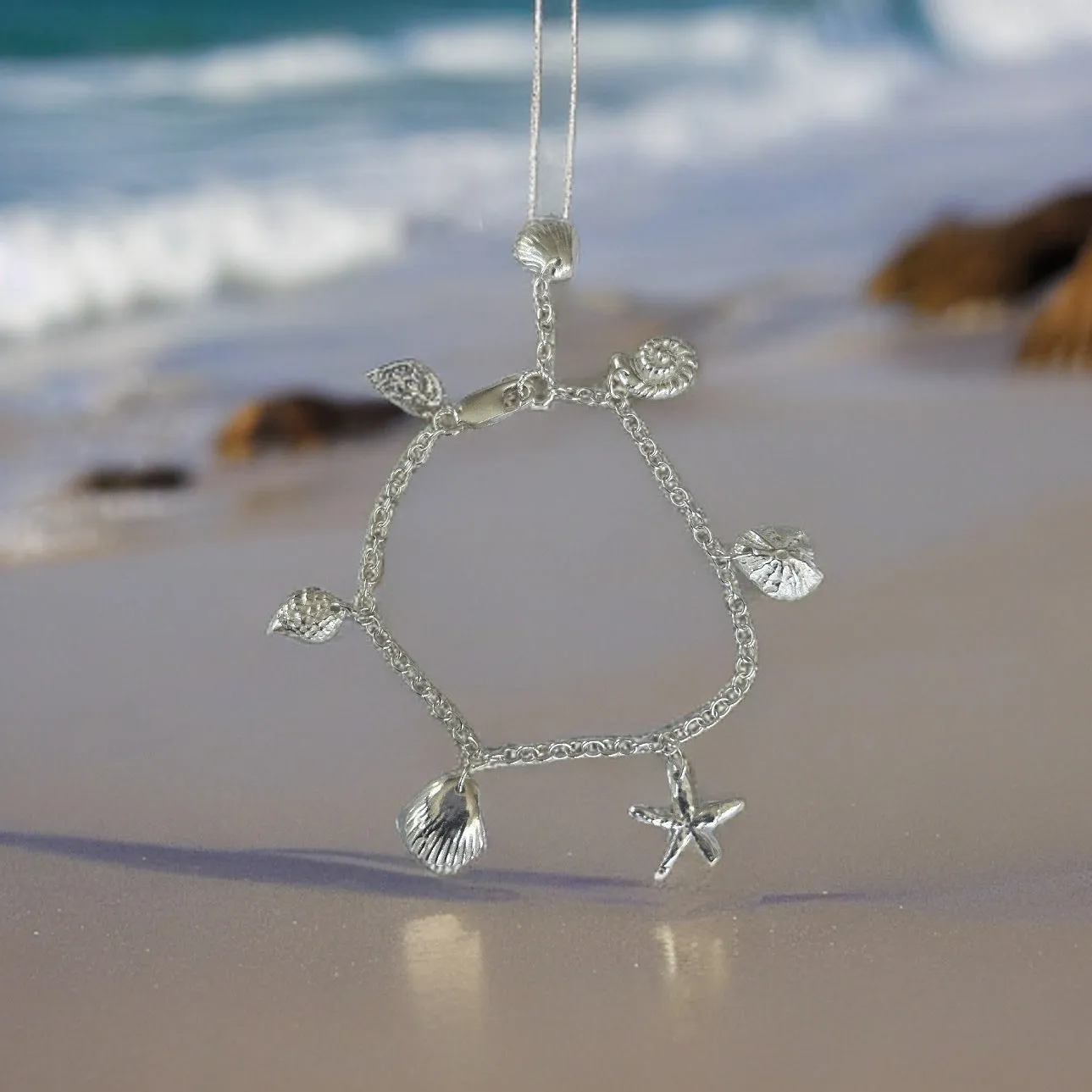Fine Silver Ocean Charm Bracelet