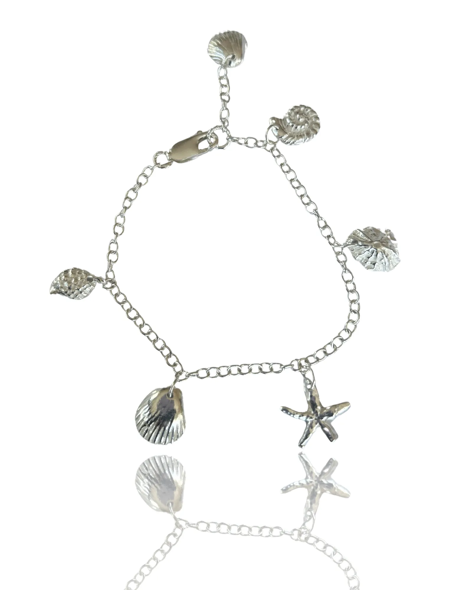 Fine Silver Ocean Charm Bracelet