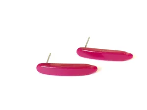 Fuchsia Pink Moonglow Dagger Stud Eearrings