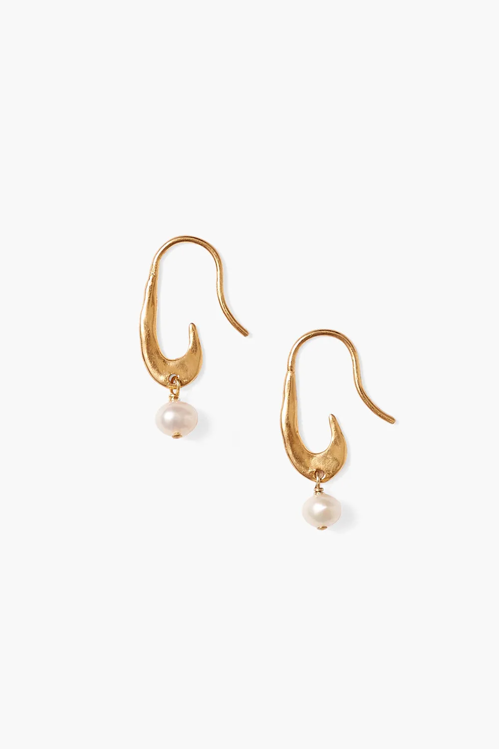 Gala Crescent Pearl Earrings Mini Gold