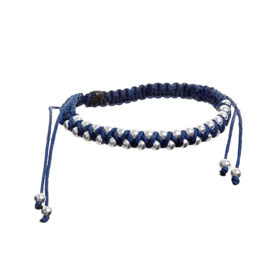 Garita Woven Bracelet with Sterling Silver Beads