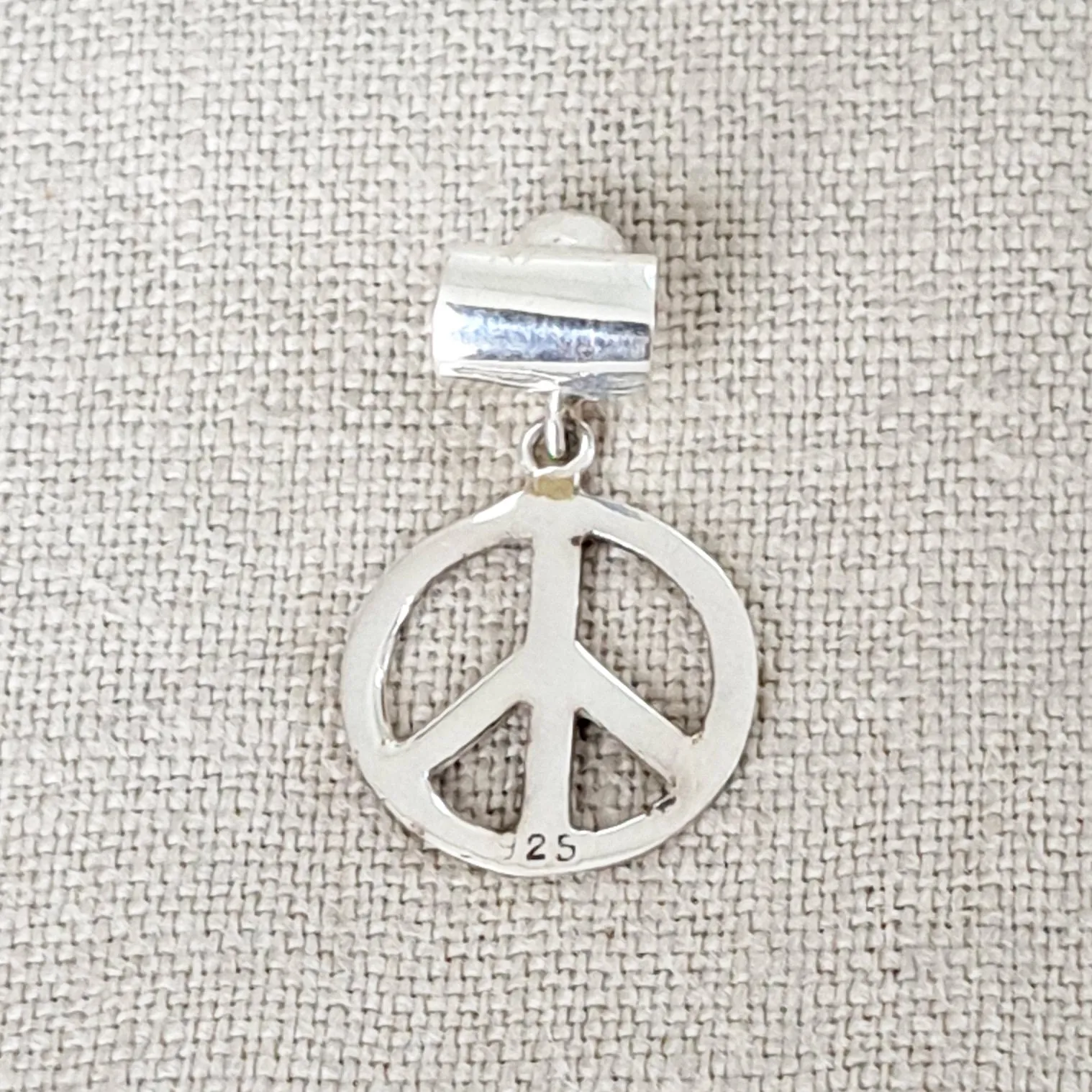 Garnet Peace Sign .925 Sterling Silver Pendant from Bali