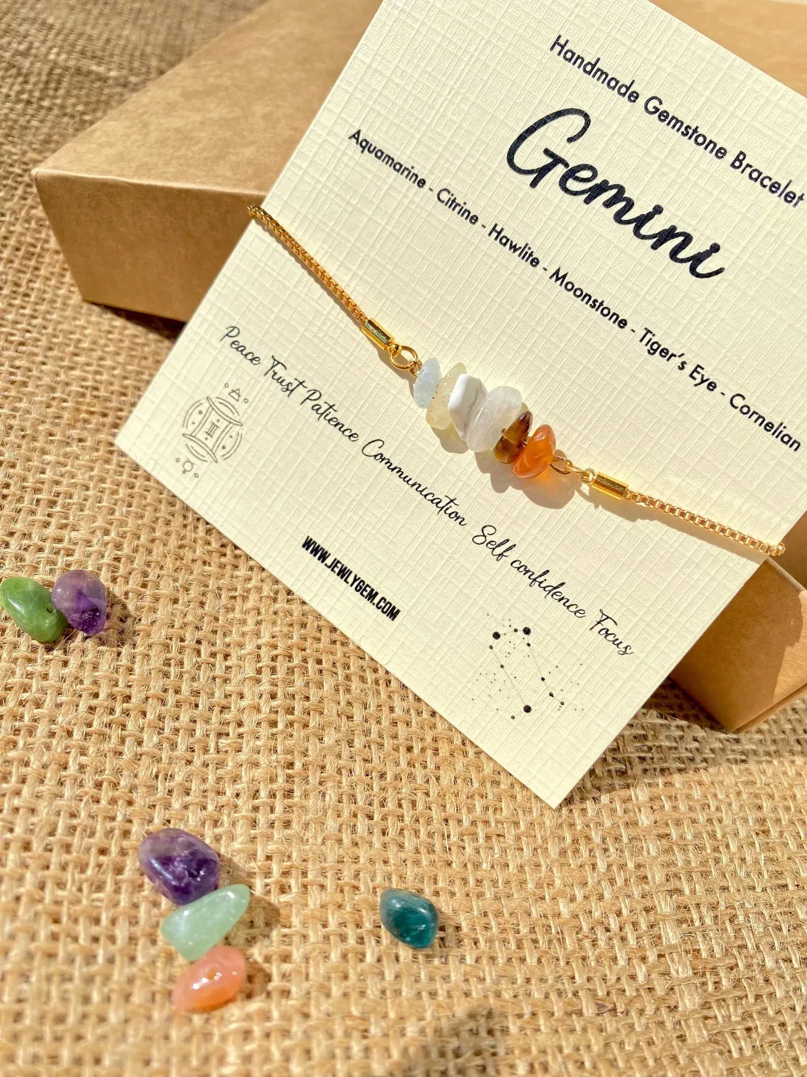 Gemini Zodiac Gemstone Bracelet