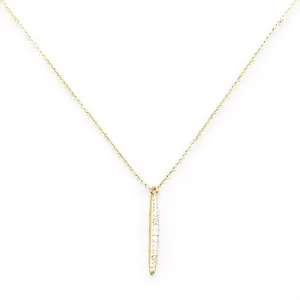 Gold and CZ Bar Necklace