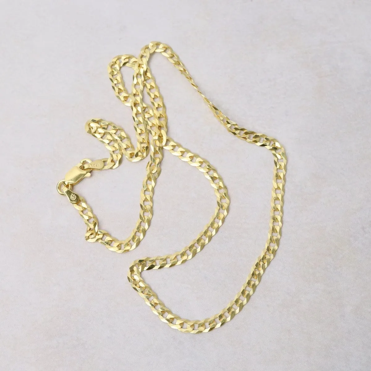 Gold Plated Curb Flat Chain