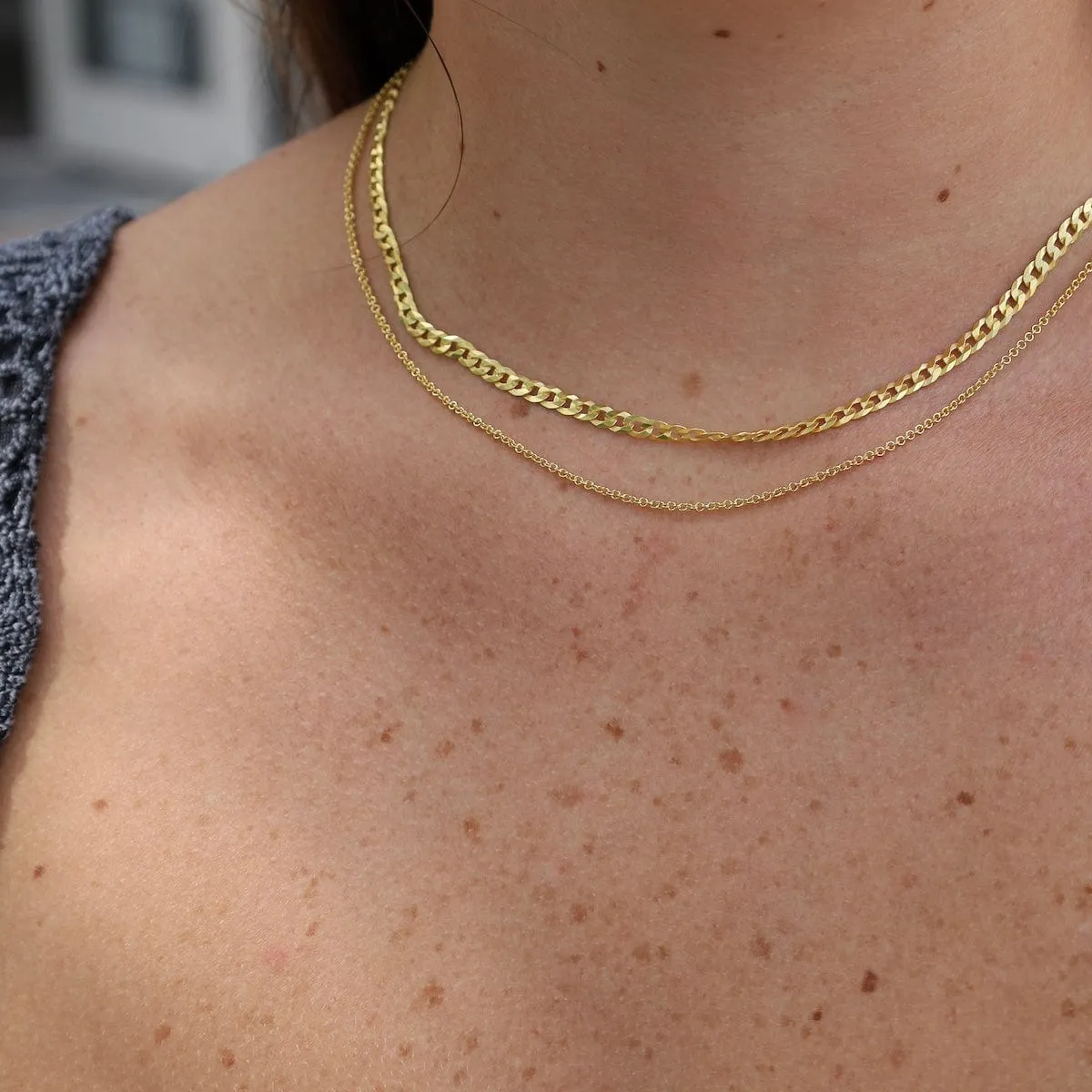 Gold Plated Curb Flat Chain