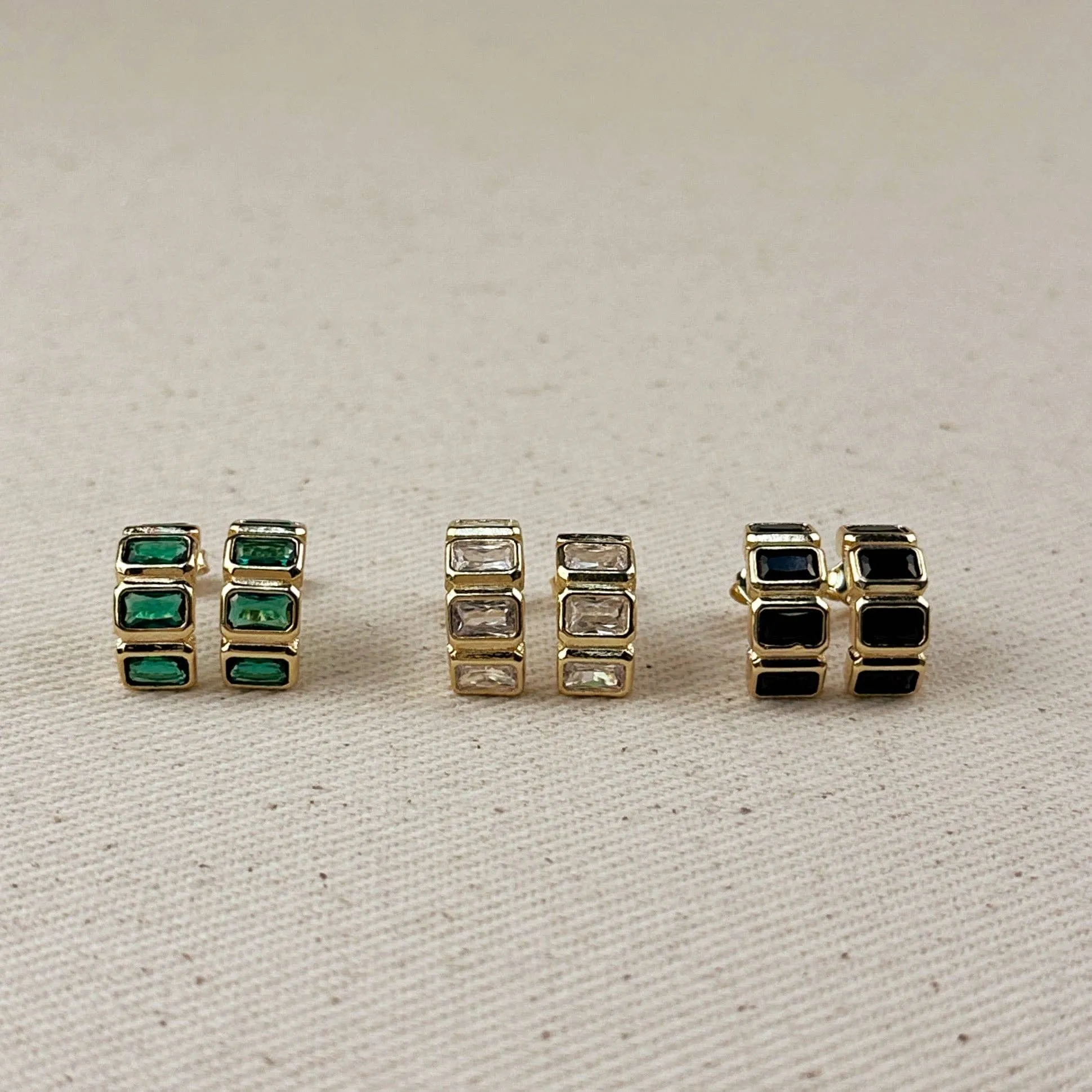 GoldFi - 18k Gold Filled Chunky CZ Curve Earrings