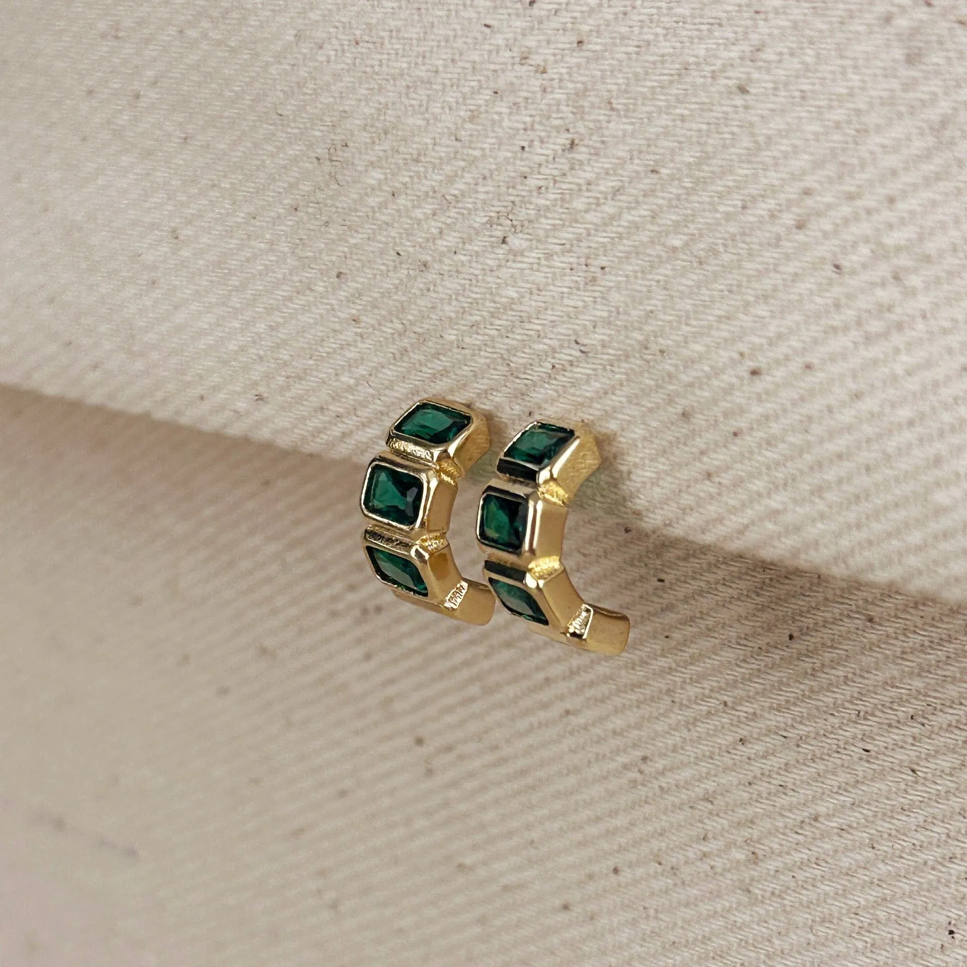 GoldFi - 18k Gold Filled Chunky CZ Curve Earrings