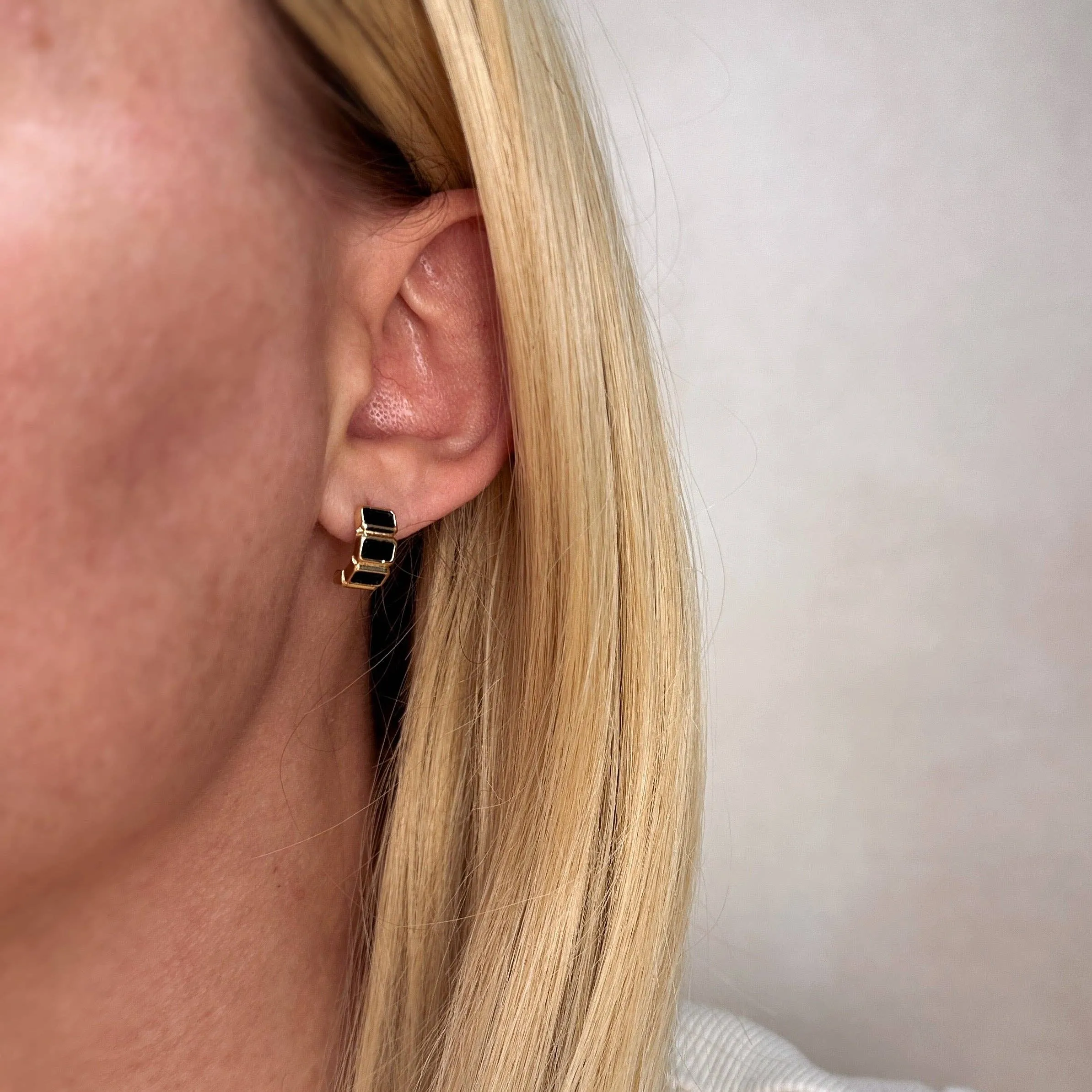 GoldFi - 18k Gold Filled Chunky CZ Curve Earrings