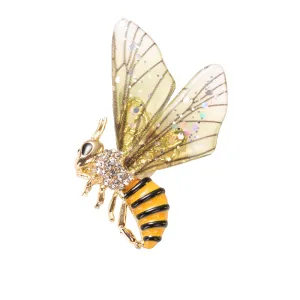 Green Bee Enamel Brooch Pin Jewelry