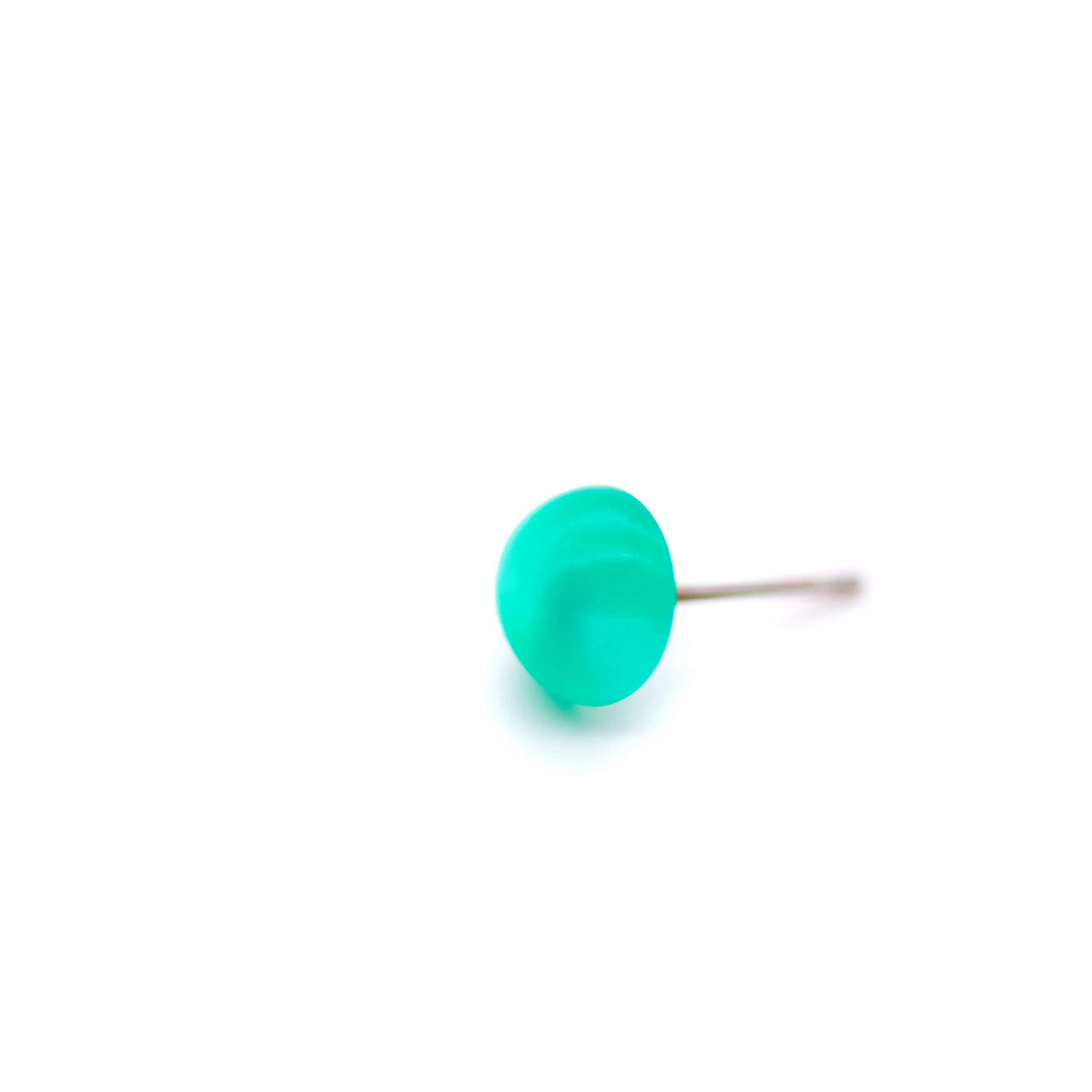 Green Moonglow Minimalist Retro Button Stud Earrings