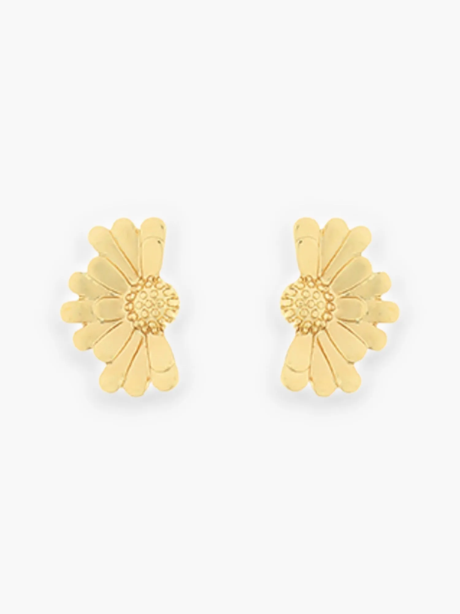 Half & Half Gold Flower Earrings
