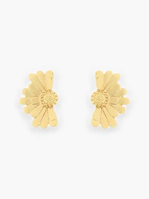 Half & Half Gold Flower Earrings